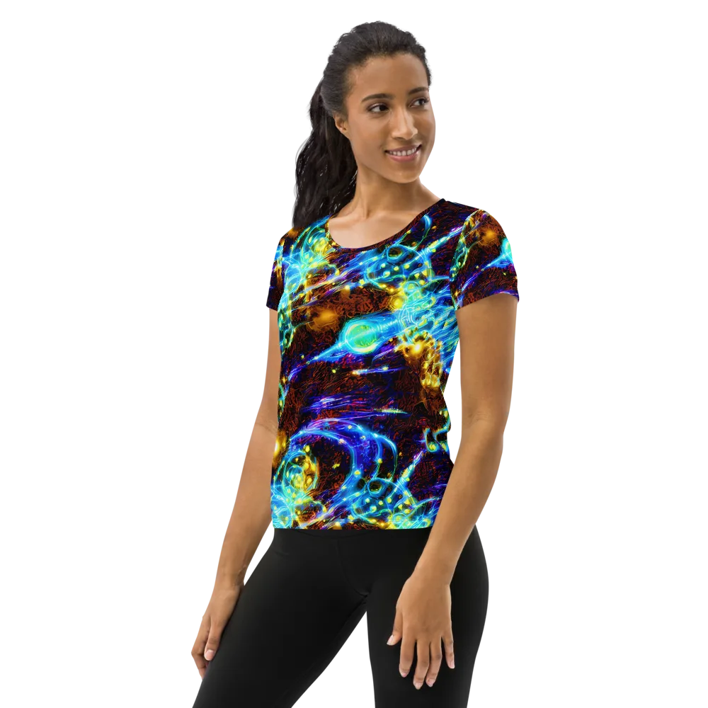 Neon Füssli on Women's Athletic T-Shirt — Left