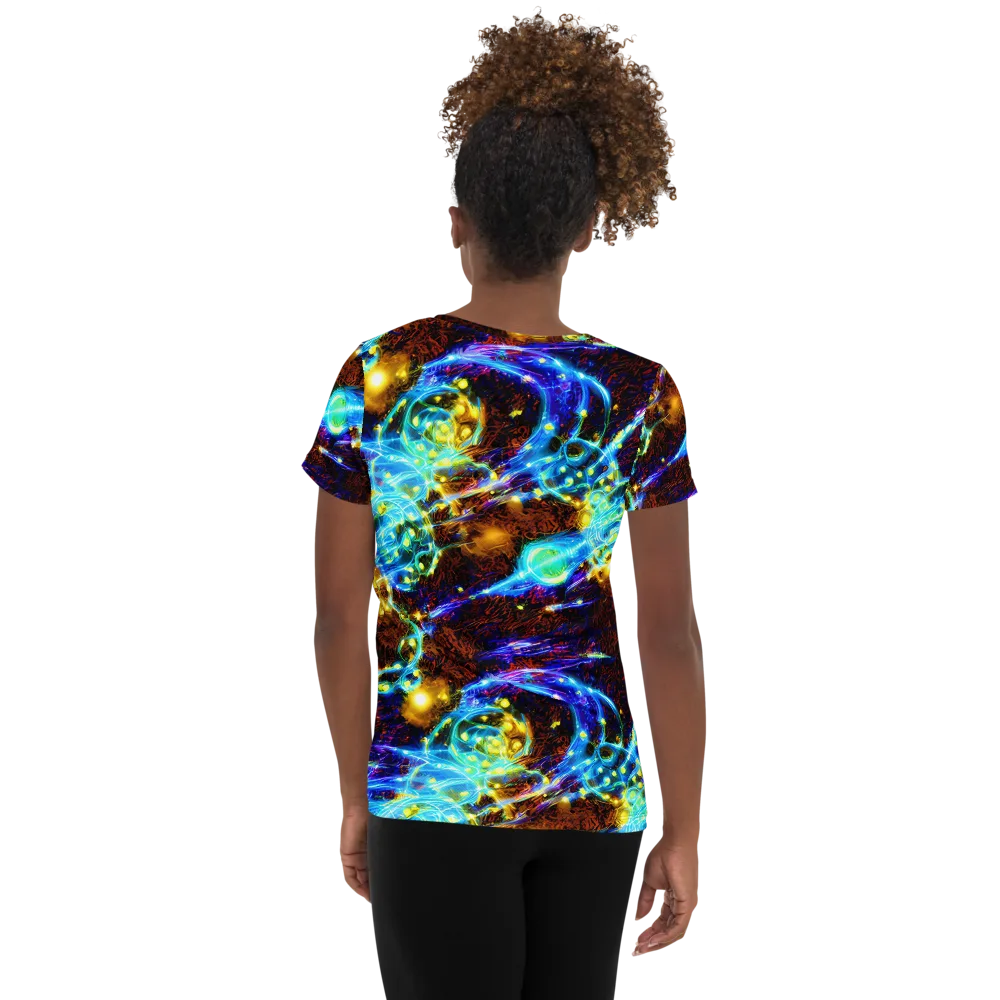 Neon Füssli on Women's Athletic T-Shirt — Back