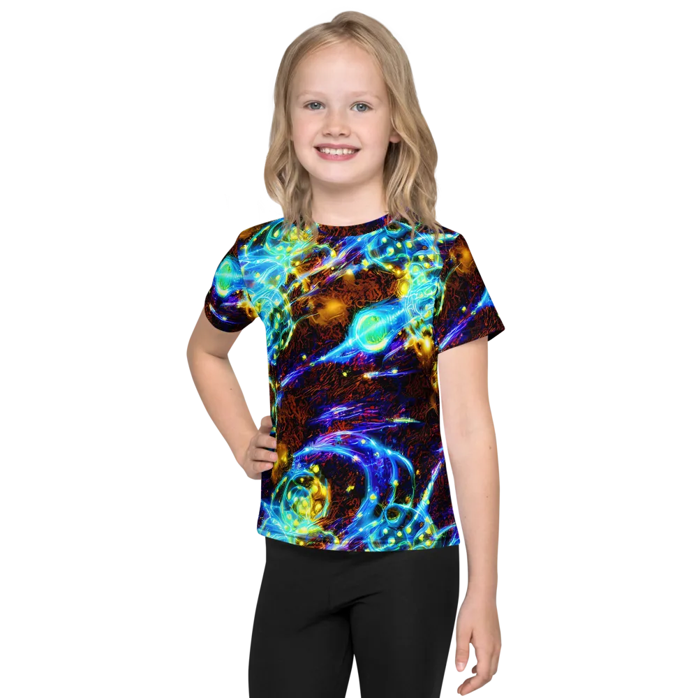 Neon Füssli on Kids Crew Neck T-Shirt — Front