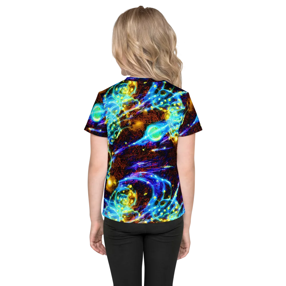 Neon Füssli on Kids Crew Neck T-Shirt — Back