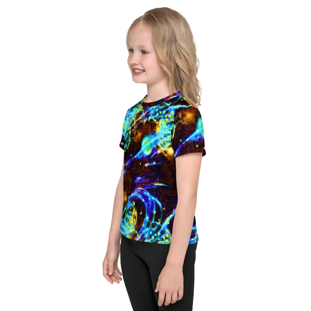 Neon Füssli on Kids Crew Neck T-Shirt — Left