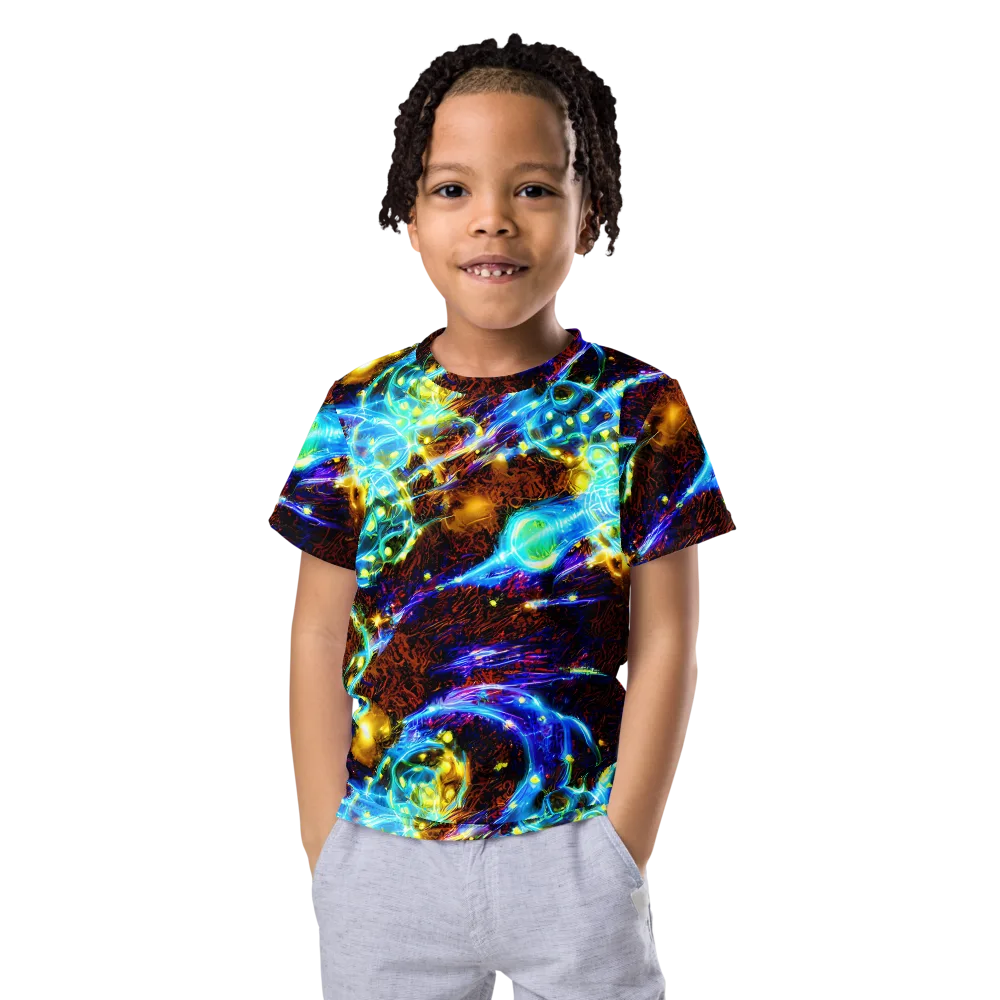 Neon Füssli on Kids Crew Neck T-Shirt — Front