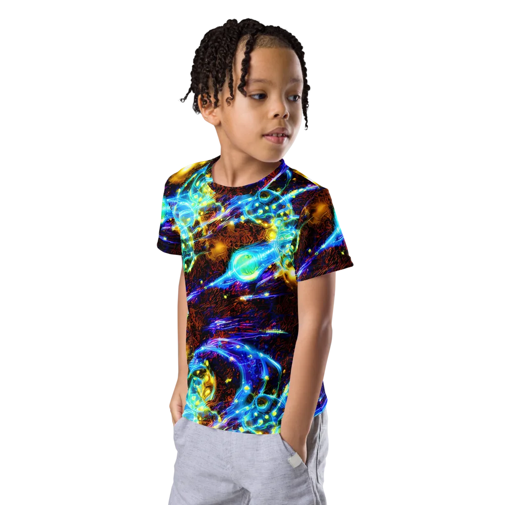 Neon Füssli on Kids Crew Neck T-Shirt — Left Front