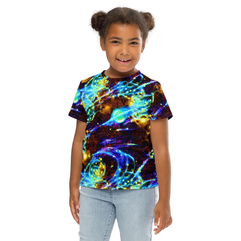 Neon Füssli on Kids Crew Neck T-Shirt — Front