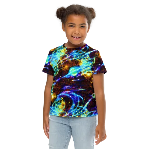 Neon Füssli on a Kids Crew Neck T-Shirt