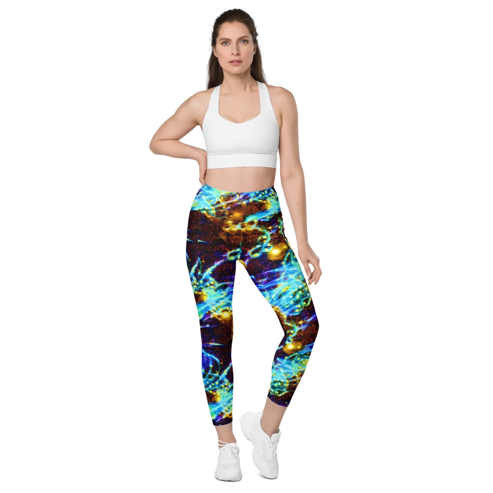 Neon Füssli on Leggings with Pockets — Front