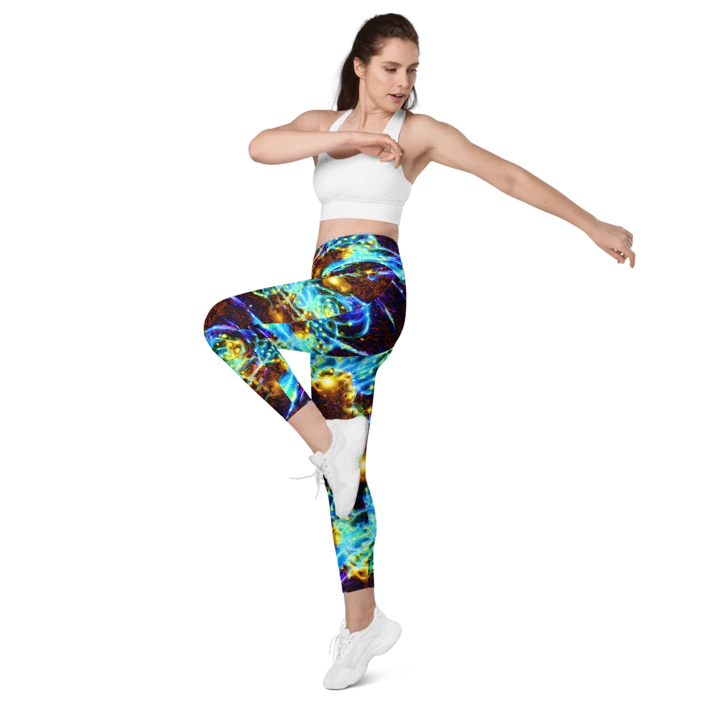 Neon Füssli on Leggings with Pockets — Left Front