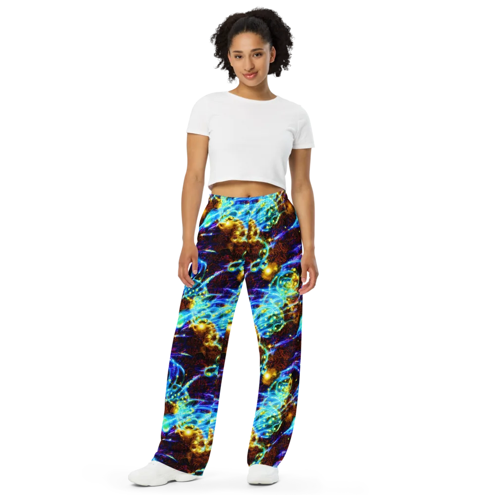 Neon Füssli on Wide-Leg Pants — Front