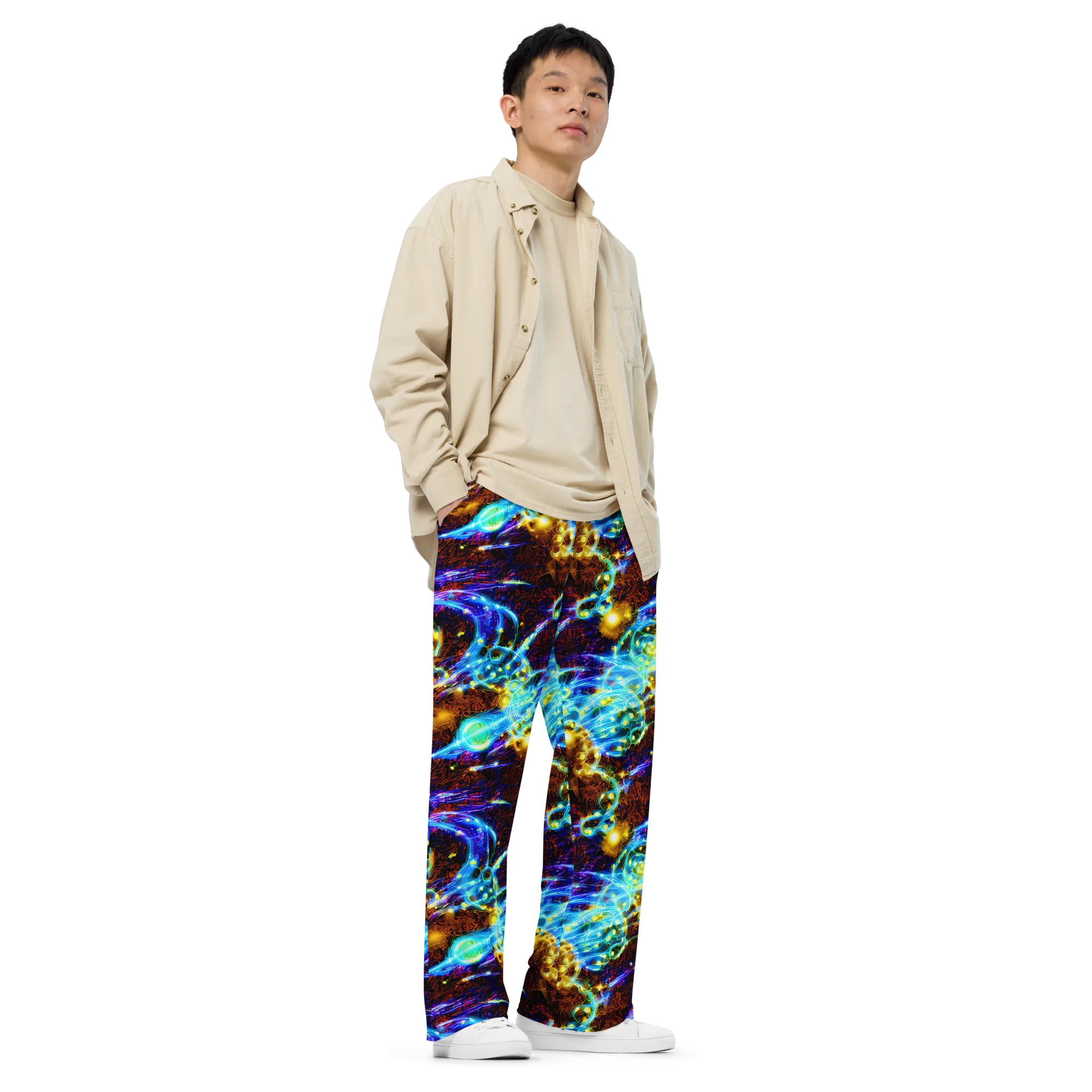 Neon Füssli on Wide-Leg Pants — Right Front