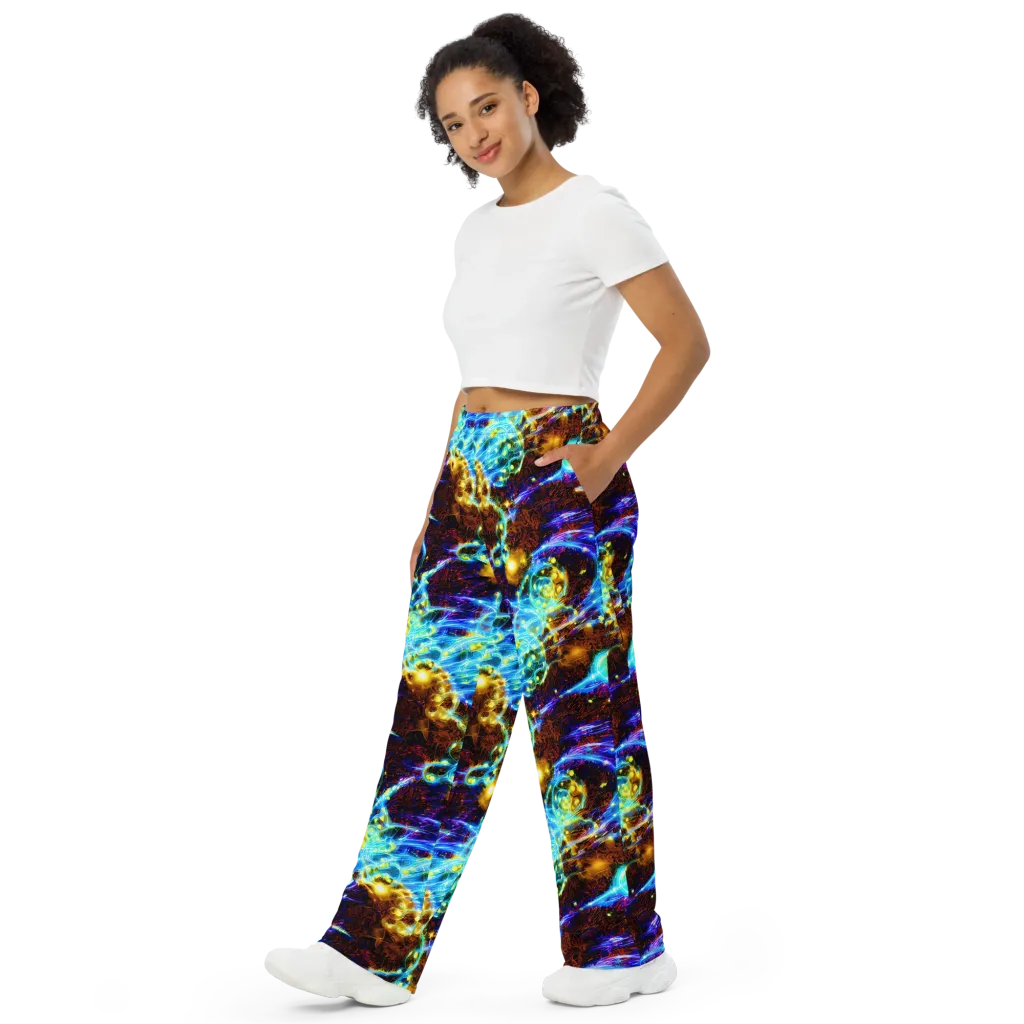 Neon Füssli on Wide-Leg Pants — Left Front