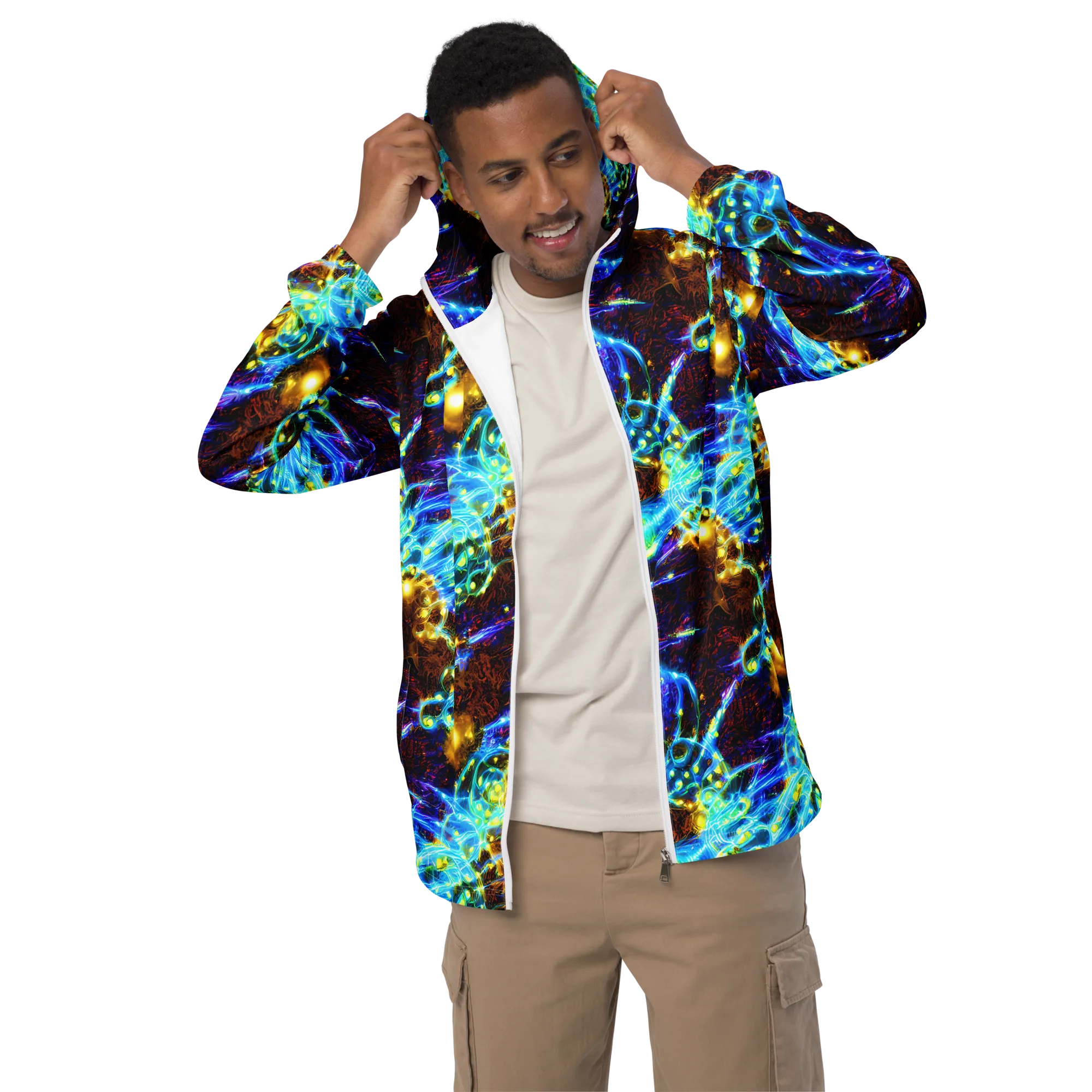 Neon Füssli on Men's Windbreaker — Front
