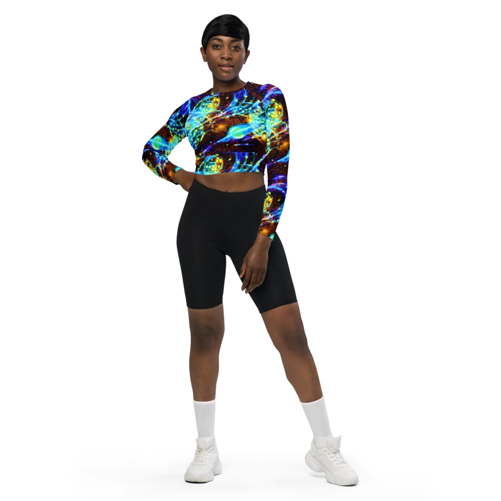 Neon Füssli on Long Sleeve Crop Top — Front
