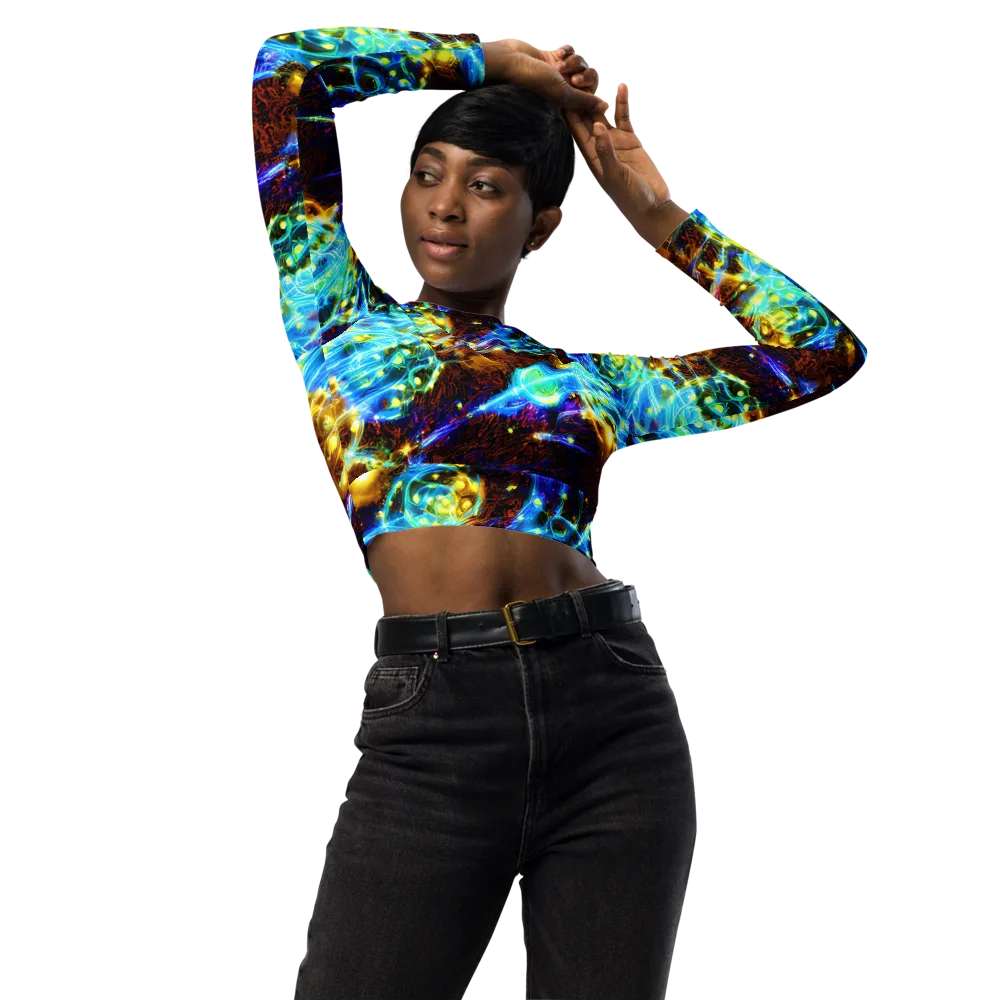 Neon Füssli on Long Sleeve Crop Top — Front