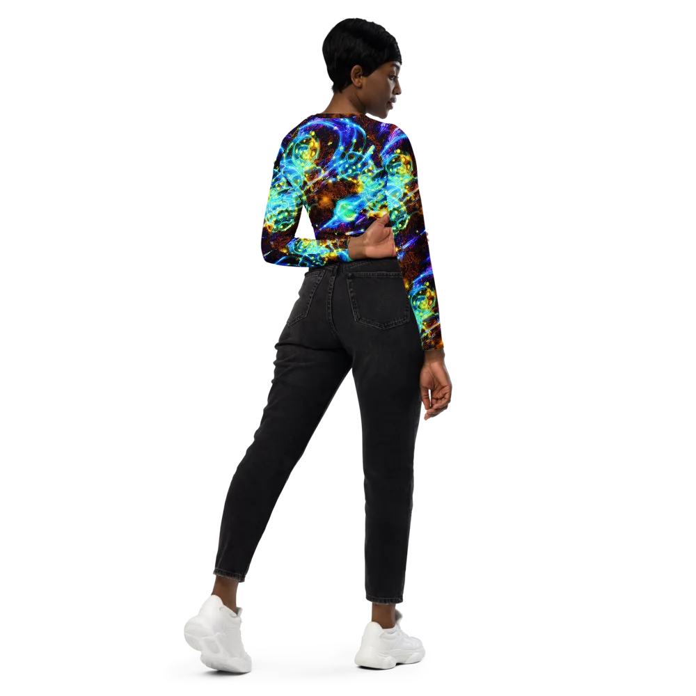 Neon Füssli on Long Sleeve Crop Top — Right Back