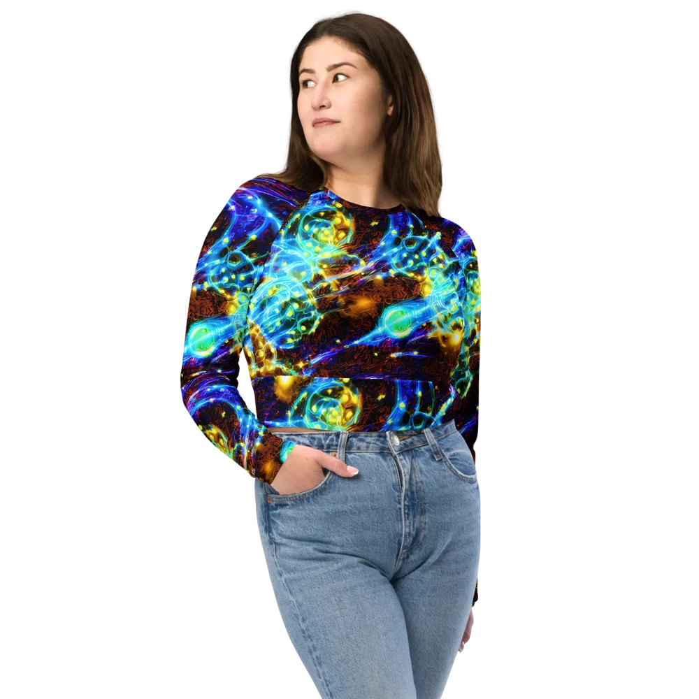 Neon Füssli on Long Sleeve Crop Top — Front