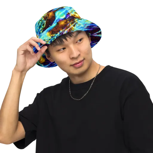 Neon Füssli on a Reversible Bucket Hat