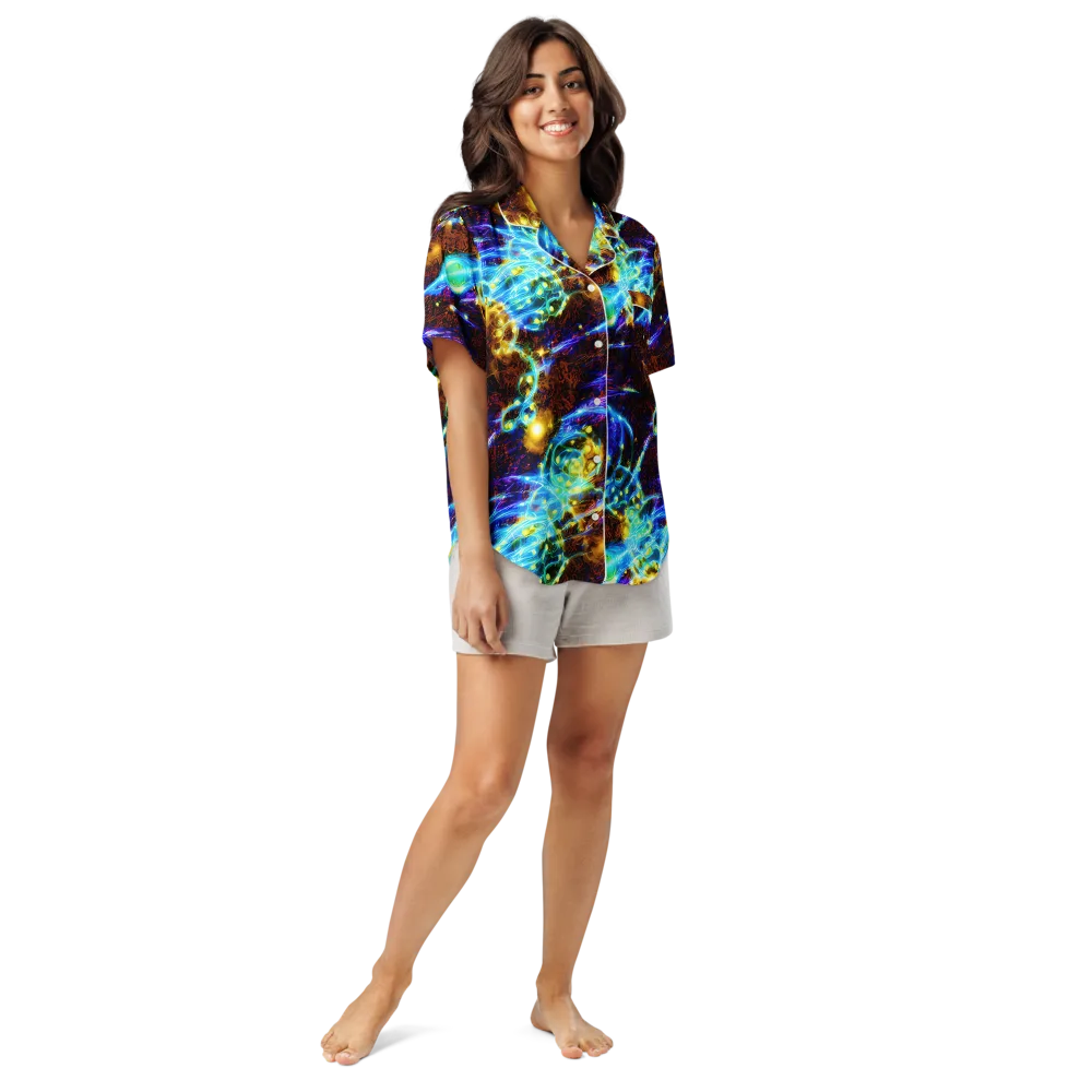 Neon Füssli on Women's Short Sleeve Pajama Top — Front