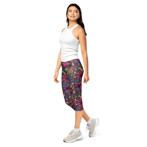 Chromatic Meadow on a Capri Leggings