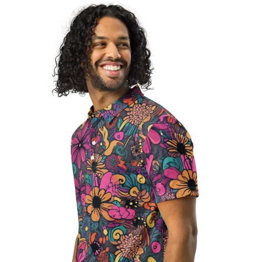 Chromatic Meadow on a Men's Slim Fit Polo Shirt