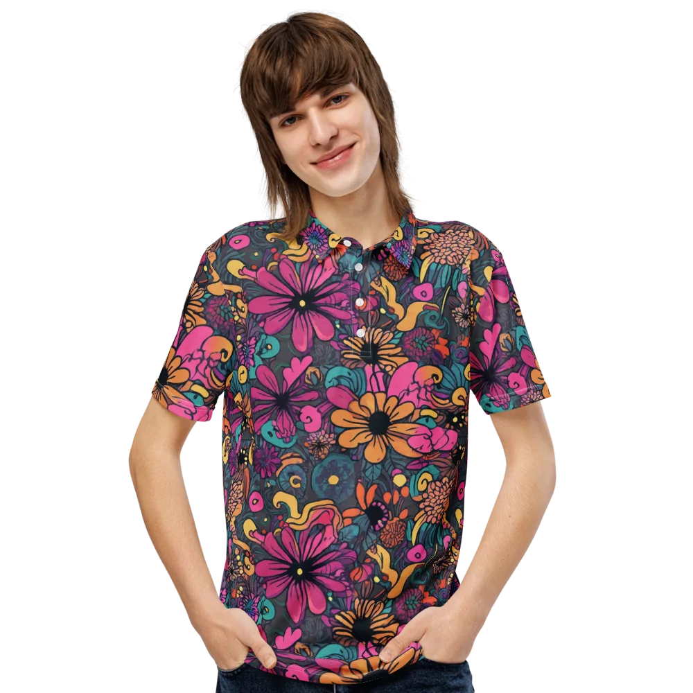 Chromatic Meadow on Men's Slim Fit Polo Shirt — Front
