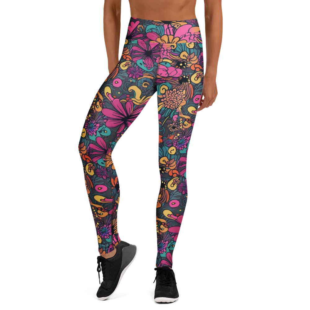 Chromatic Meadow on Yoga Leggings — Front