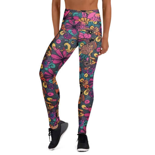 Chromatic Meadow on a Yoga Leggings