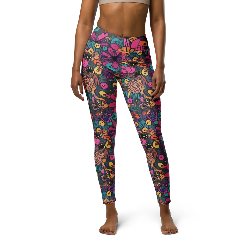 Chromatic Meadow on Yoga Leggings — Front