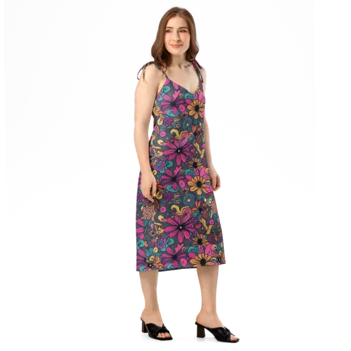 Chromatic Meadow on a Slip Dress