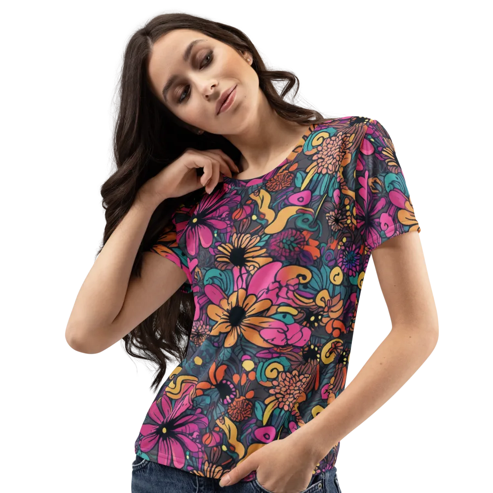 Chromatic Meadow on Women's Crew Neck T-Shirt — Left Front