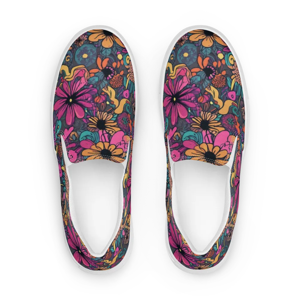Chromatic Meadow on Men's Slip-On Canvas Shoes — Front