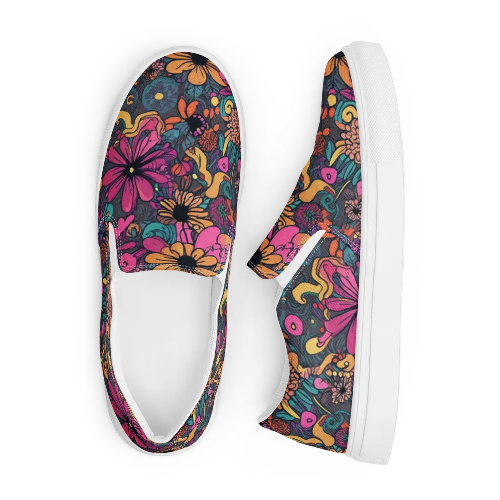 Chromatic Meadow on Men's Slip-On Canvas Shoes — Front