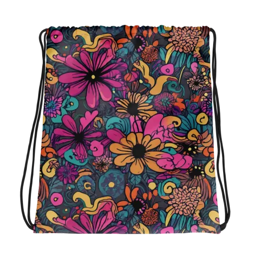 Chromatic Meadow on a Drawstring Bag