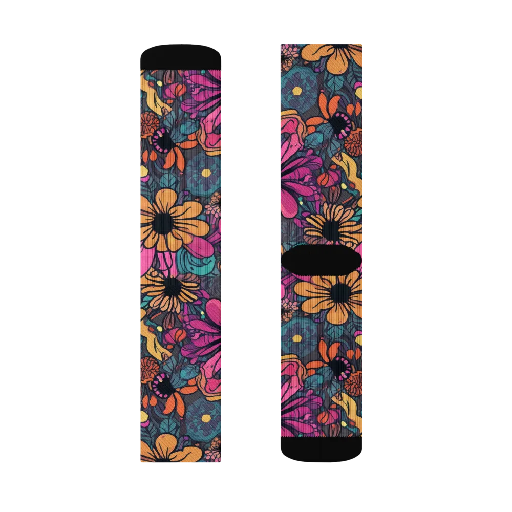 Chromatic Meadow on Socks — Right Sock
