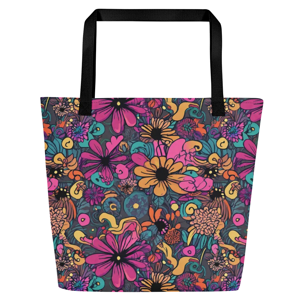 Chromatic Meadow on Large Tote Bag W/ Pocket — Front