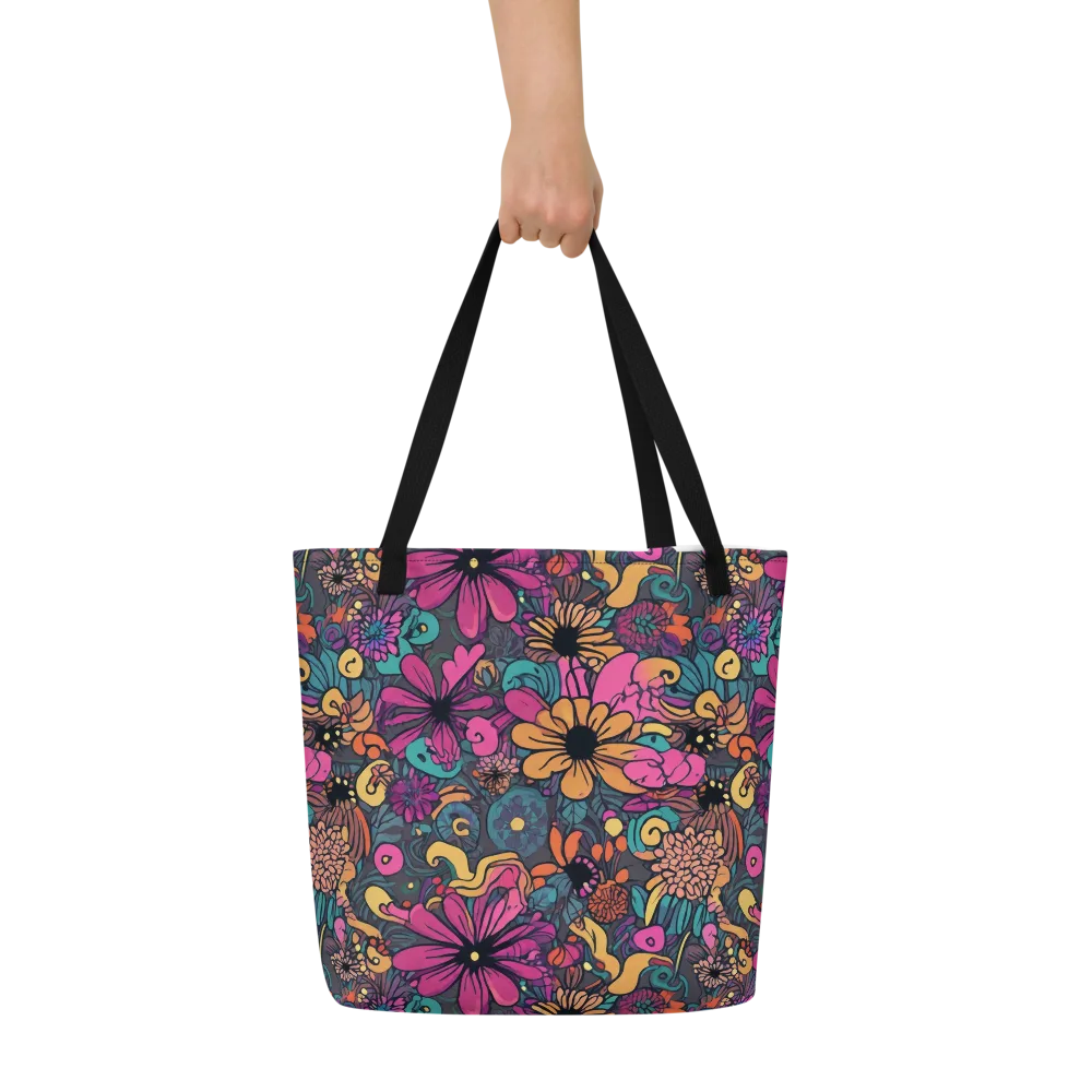 Chromatic Meadow on Large Tote Bag W/ Pocket — Front