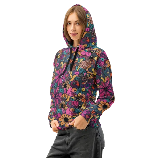 Chromatic Meadow on a Cotton Hoodie