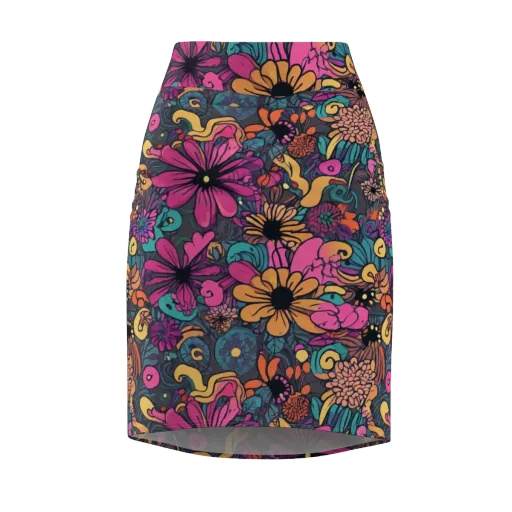 Chromatic Meadow on a Pencil Skirt