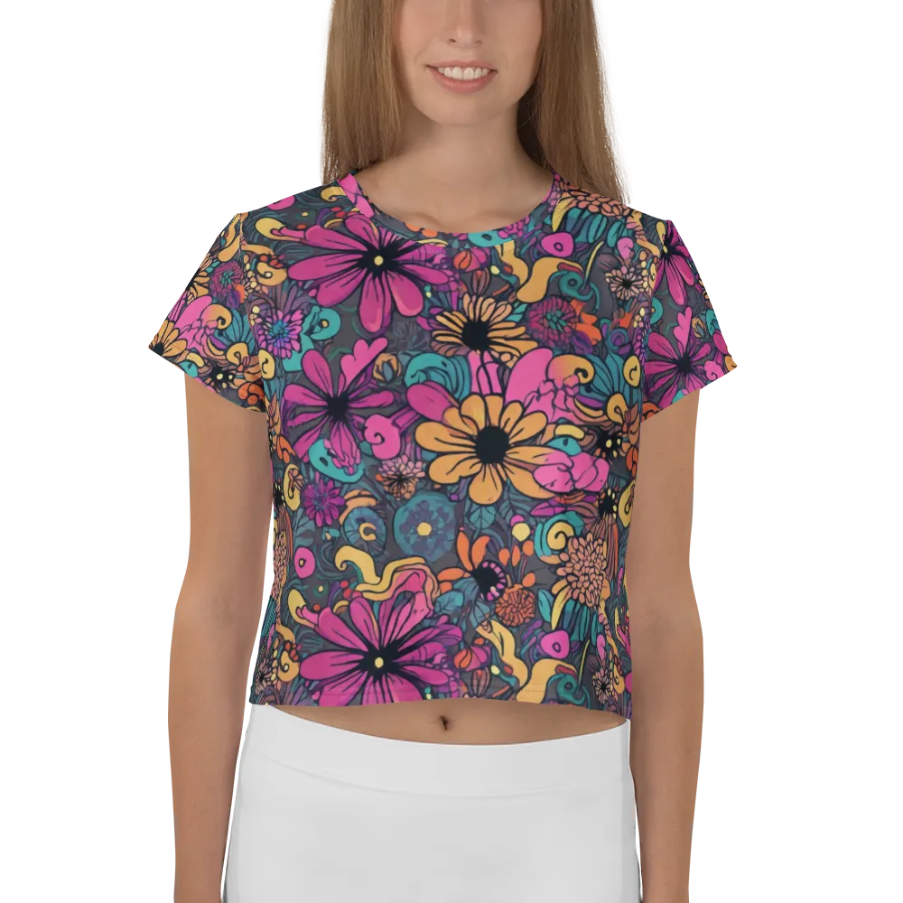 Chromatic Meadow on Crop Tee — Front