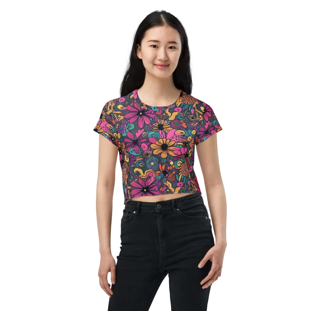Chromatic Meadow on Crop Tee — Front