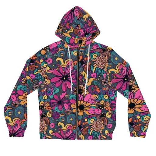 Chromatic Meadow on a Women's Full-Zip Hoodie