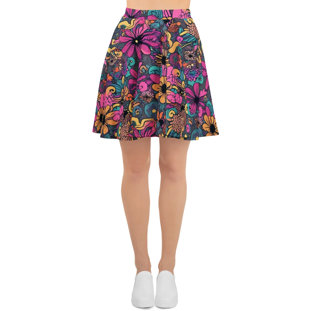 Chromatic Meadow on Skater Skirt — Front