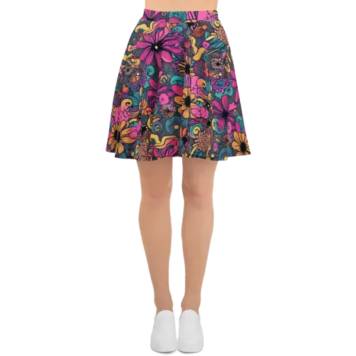 Chromatic Meadow on a Skater Skirt
