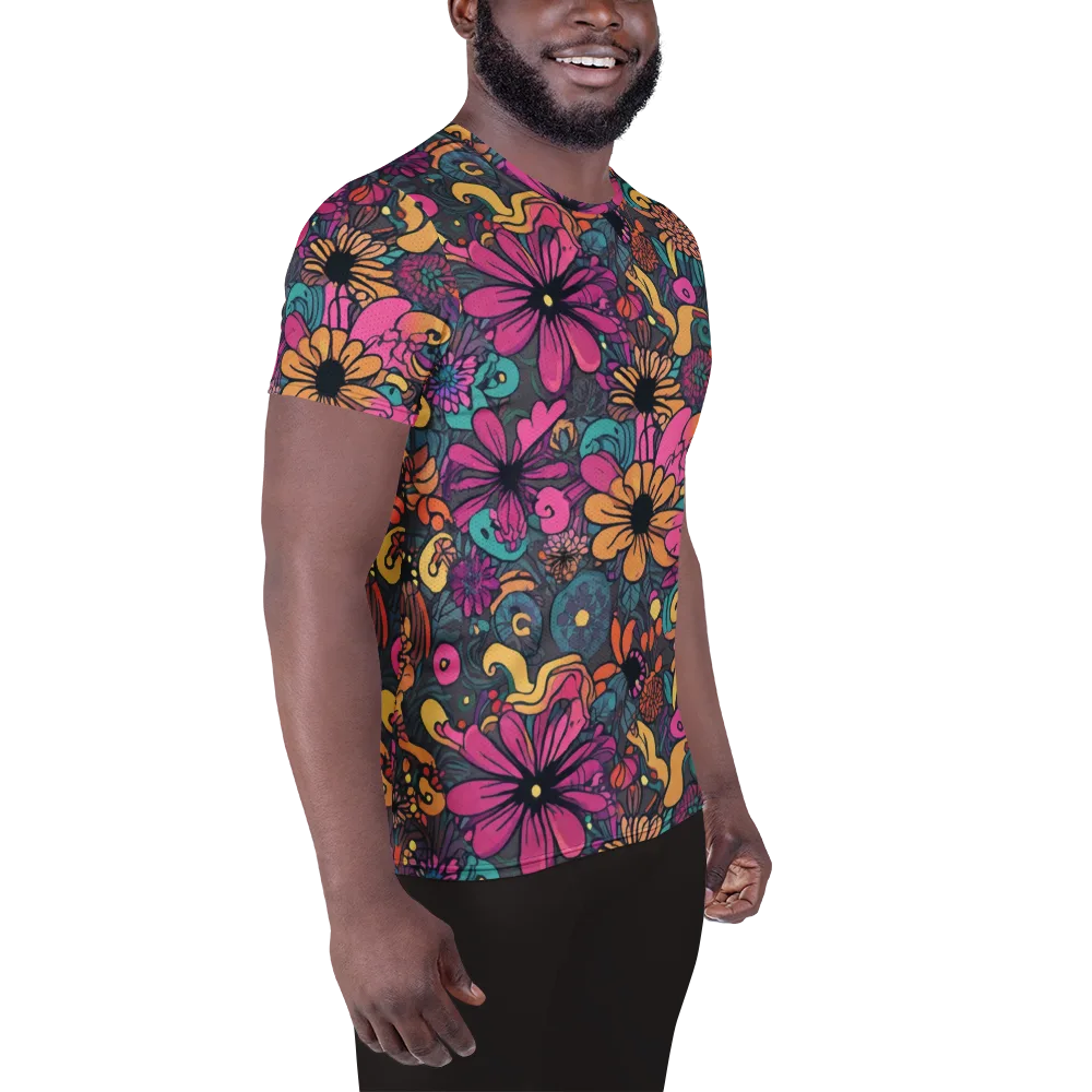 Chromatic Meadow on Men's Athletic T-Shirt — Right