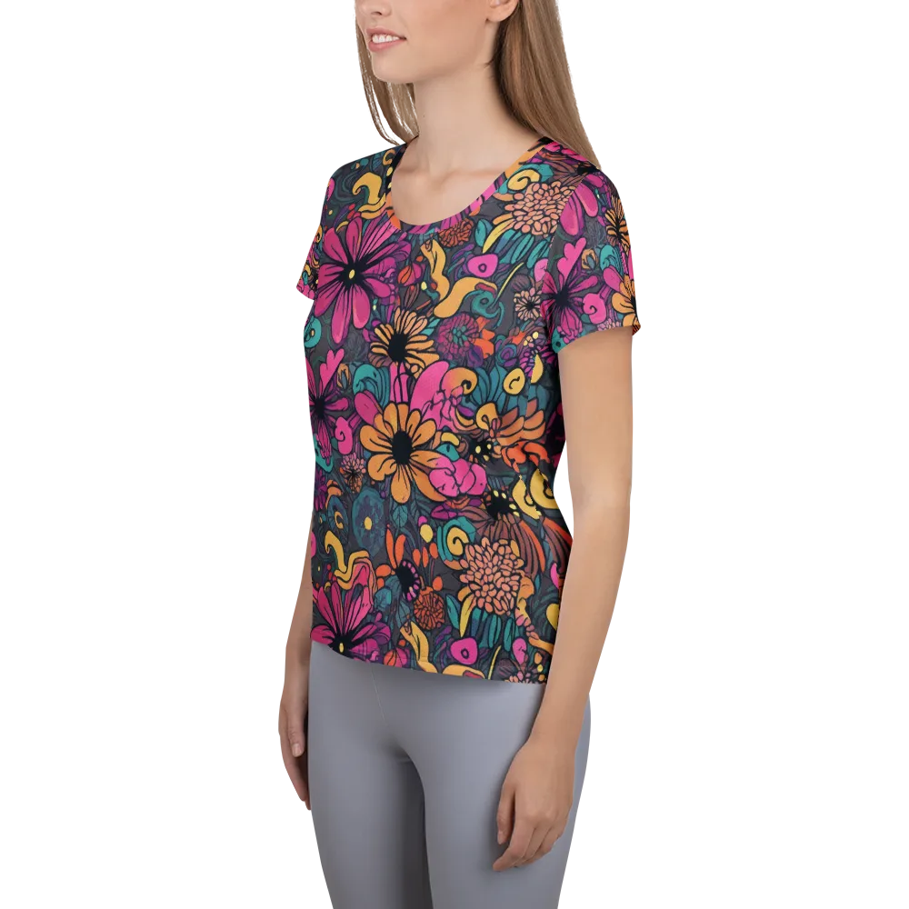 Chromatic Meadow on Women's Athletic T-Shirt — Left