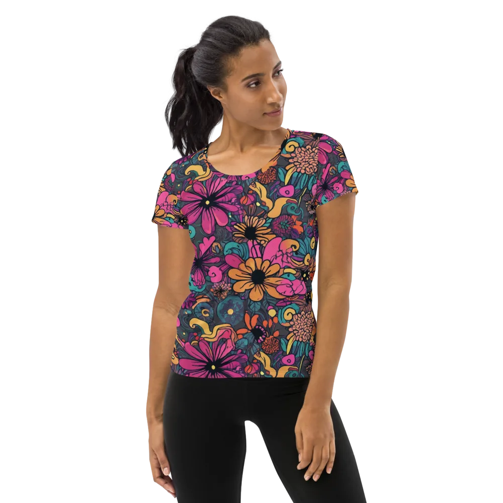 Chromatic Meadow on Women's Athletic T-Shirt — Front