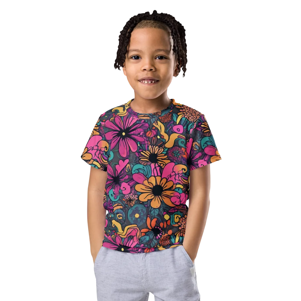 Chromatic Meadow on Kids Crew Neck T-Shirt — Front