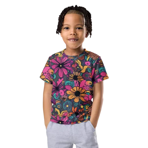 Chromatic Meadow on a Kids Crew Neck T-Shirt