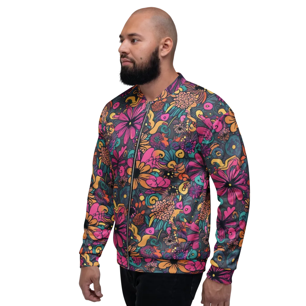 Chromatic Meadow on Bomber Jacket — Left