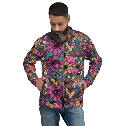 Chromatic Meadow on a Bomber Jacket