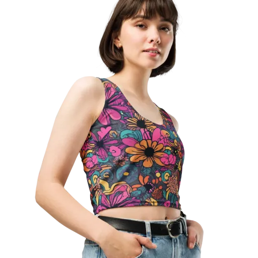 Chromatic Meadow on a Crop Top
